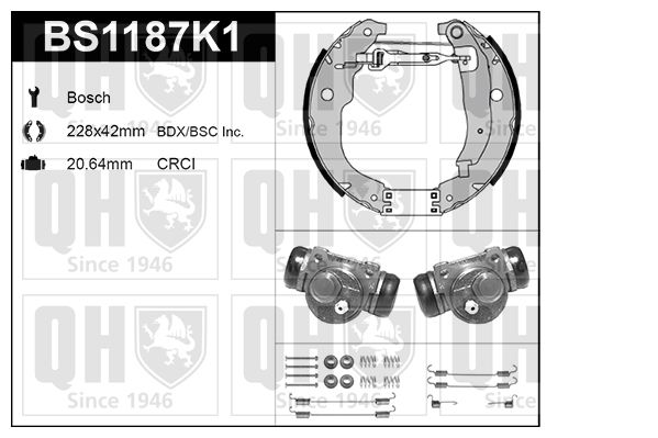 QUINTON HAZELL Комплект тормозных колодок BS1187K1